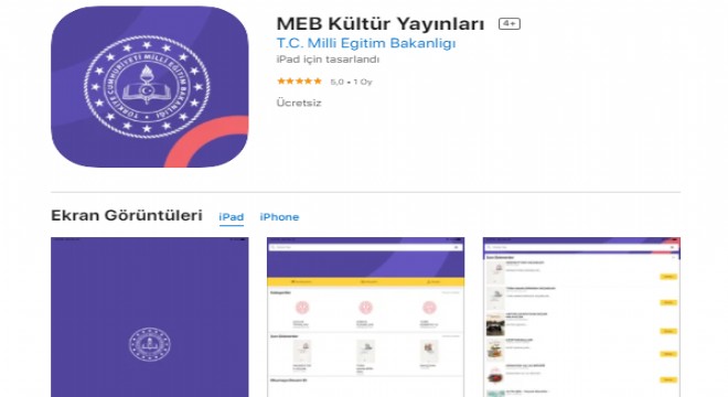 MEB Kültür Yayınları” mobil uygulamada