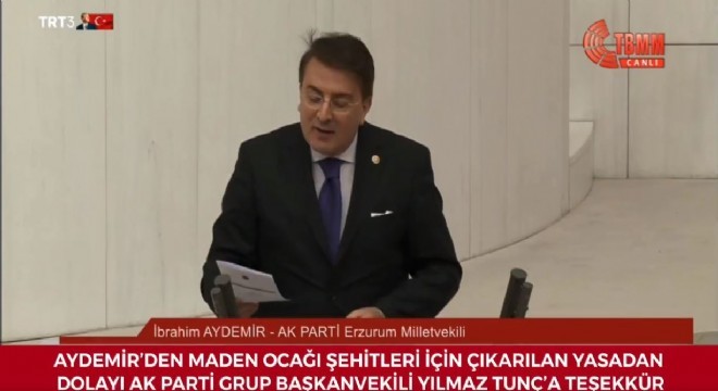 Aydemir TBMM Genel Kurulu’na seslendi