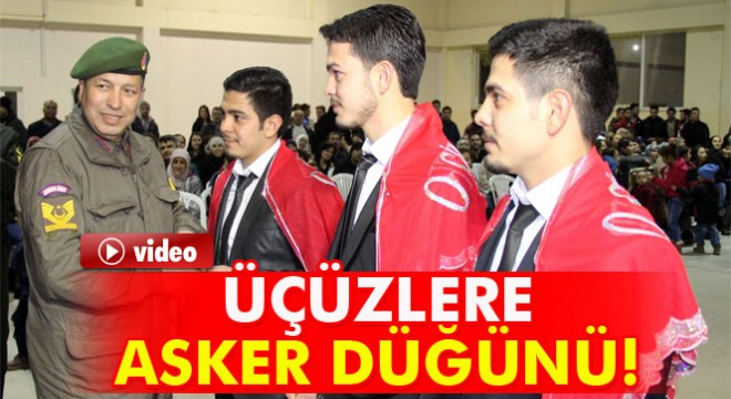 Jandarmadan üçüz kardeşlere asker düğünü